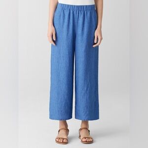 NWT Eileen Fisher Washed Organic Linen Délavé Wide-Leg Pant